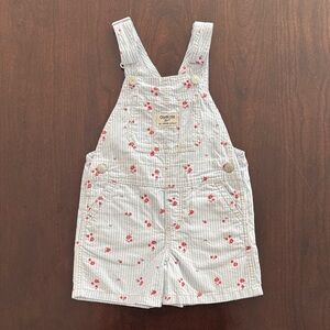 OshKosh B'gosh Kids Overalls - White with Red Floral